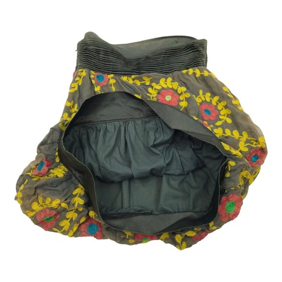 Nikka Strapless Floral Embroidered Top Mini Dress Womens Size 4 Side Zip - Picture 10 of 16